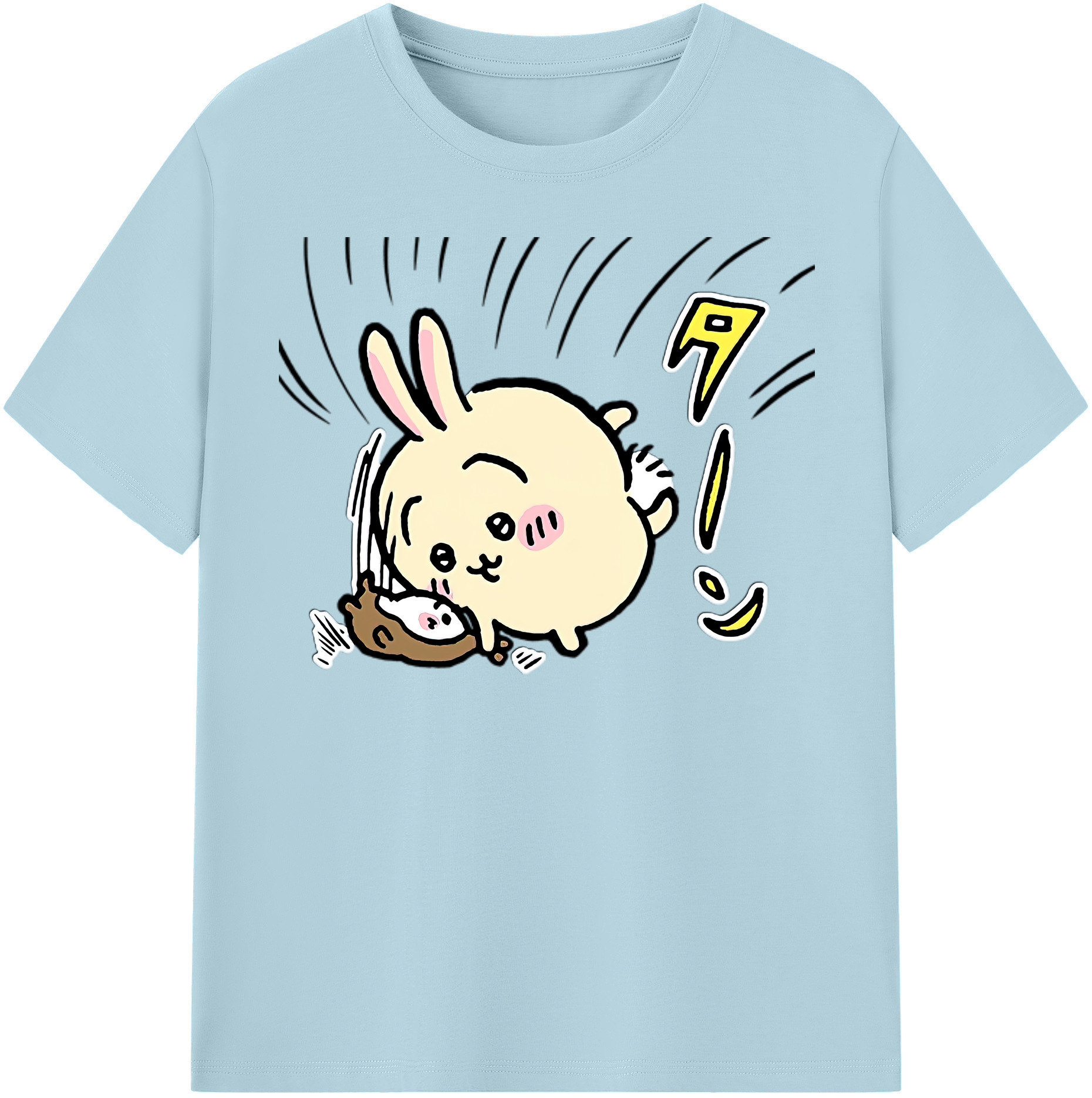 （画像用） ちいかわ うさぎ Chii-kawa usagi 綿100％半袖Tシャツ（フロントプリント）